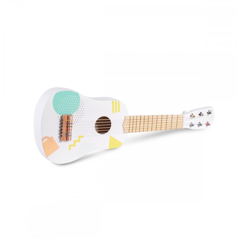 Moni Musikspielzeug Holzgitarre 3601 L&auml;nge 55 cm, 6 Saiten, ab 3 Jahren wei&szlig; - Bild 1