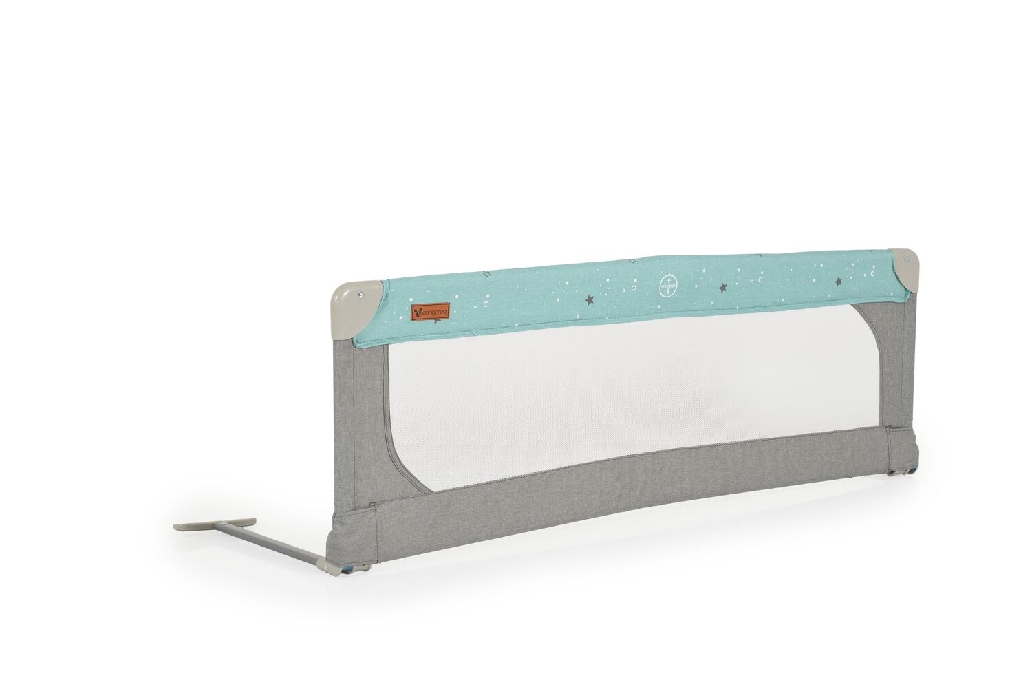 Cangaroo Bettschutzgitter Leinen 130 cm Bettgitter Rausfallschutz Front klappbar türkis