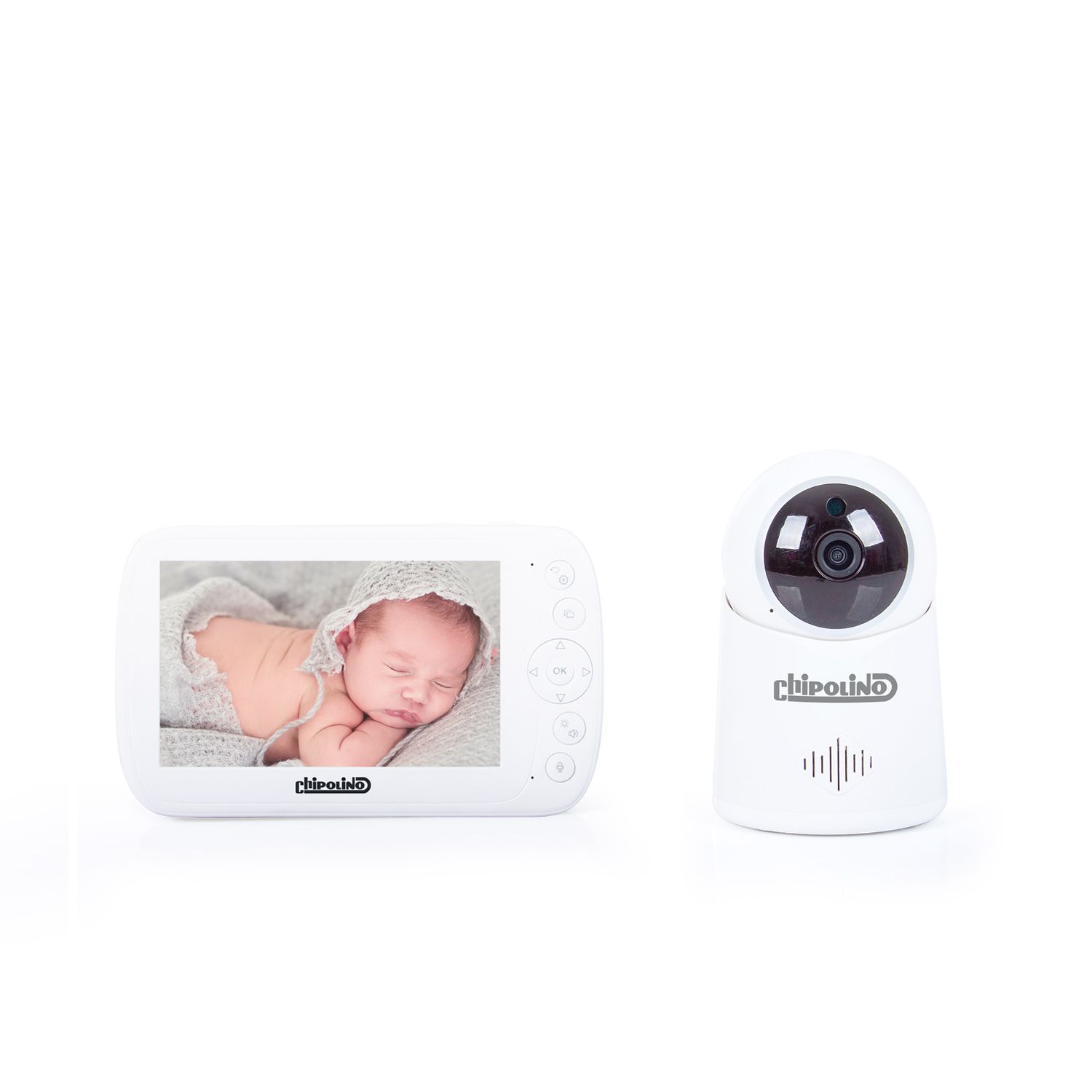 Chipolino Video-Babyphone Orion 5 Zoll LCD Nachtsicht, Musik, Temperatursensor wei&szlig; - Bild 1