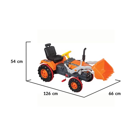 Pilsan Kinderbagger 07297 Trettraktor Pedale Hupe bewegliche Schaufel bis  50 kg orange online kaufen bei Netto
