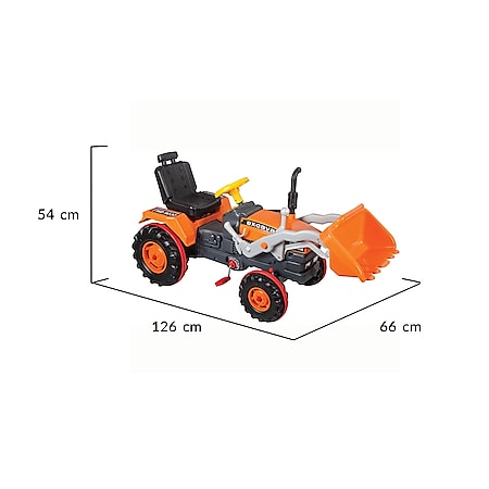 Pilsan Kinderbagger 07297 Trettraktor Pedale Hupe bewegliche Schaufel bis  50 kg orange online kaufen bei Netto