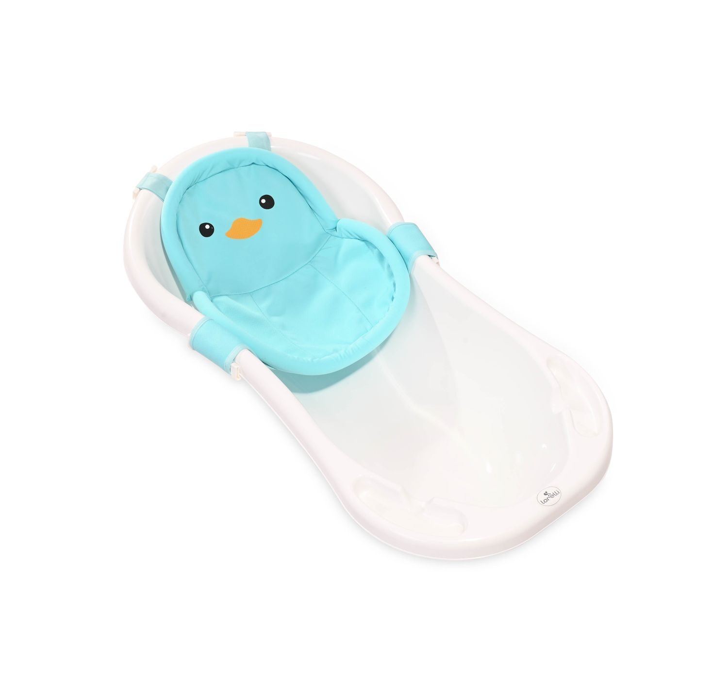 Lorelli Baby Badenetz Pinguin, Clips aus Kunststoff, Badewannennetz, ab Geburt blau - Bild 1