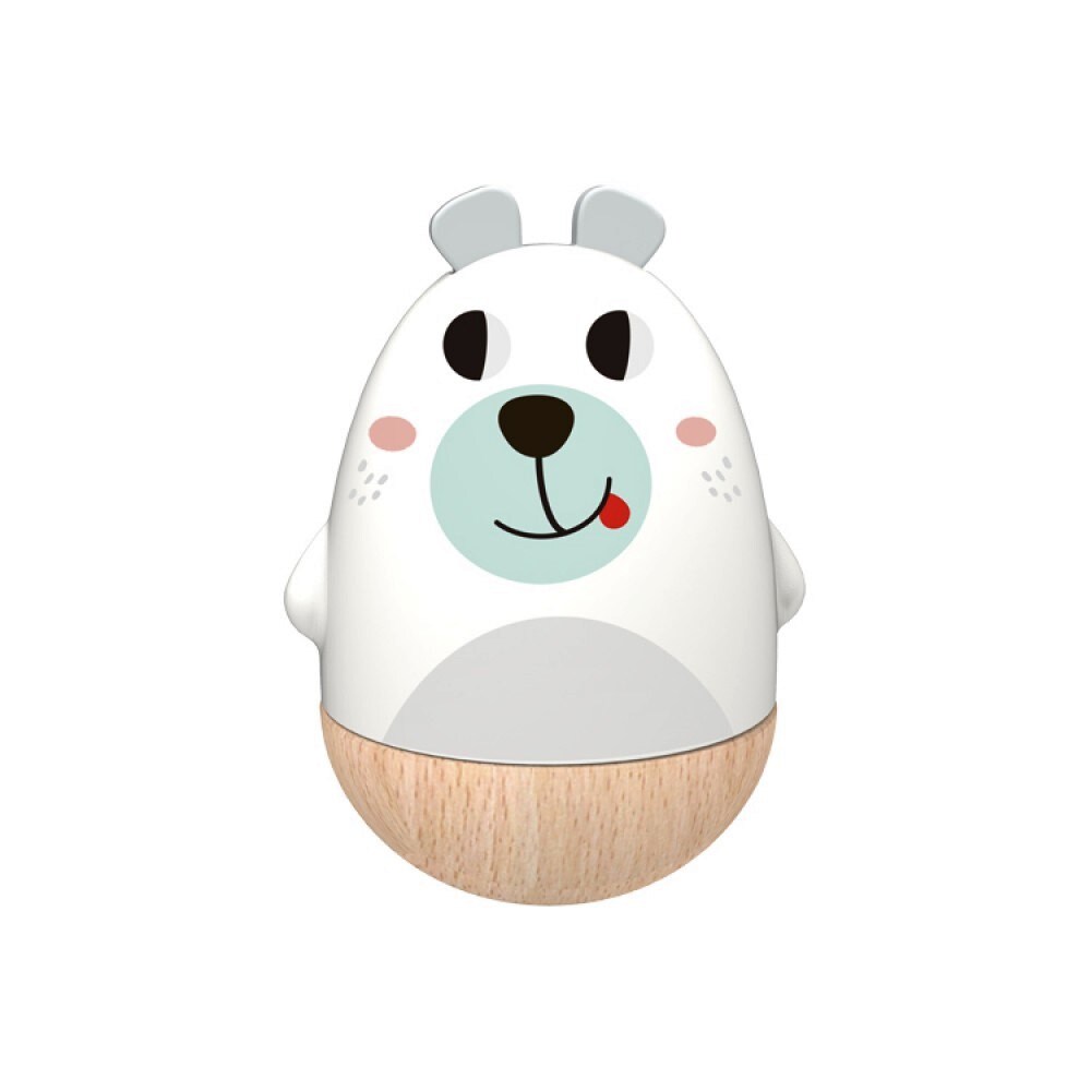 Tooky Toy Kinder Musikspielzeug Bär TF455, aus Holz, Wackelbär, Musikfunktion weiß