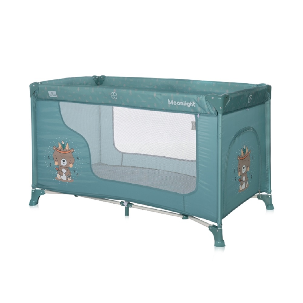 Lorelli Baby Reisebett Laufstall Moonlight seitliche &Ouml;ffnung Tragetasche faltbar gr&uuml;n - Bild 1