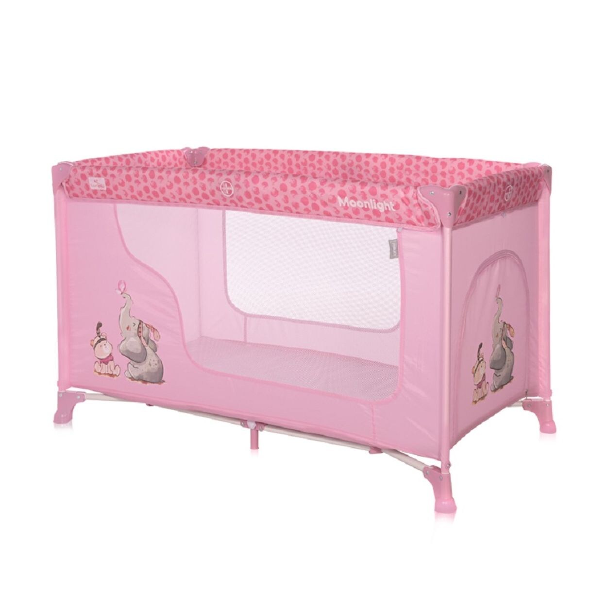 Lorelli Baby Reisebett Laufstall Moonlight seitliche Öffnung Tragetasche faltbar rosa pink