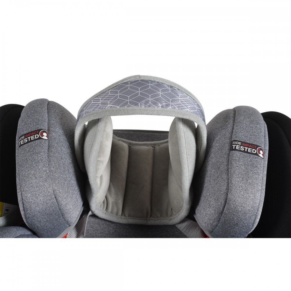 Cangaroo Kindersitz-Kopfstütze Shelter ergonomisch Kopfschutz für Auto Kopfgurt hellgrau | 03800146268060