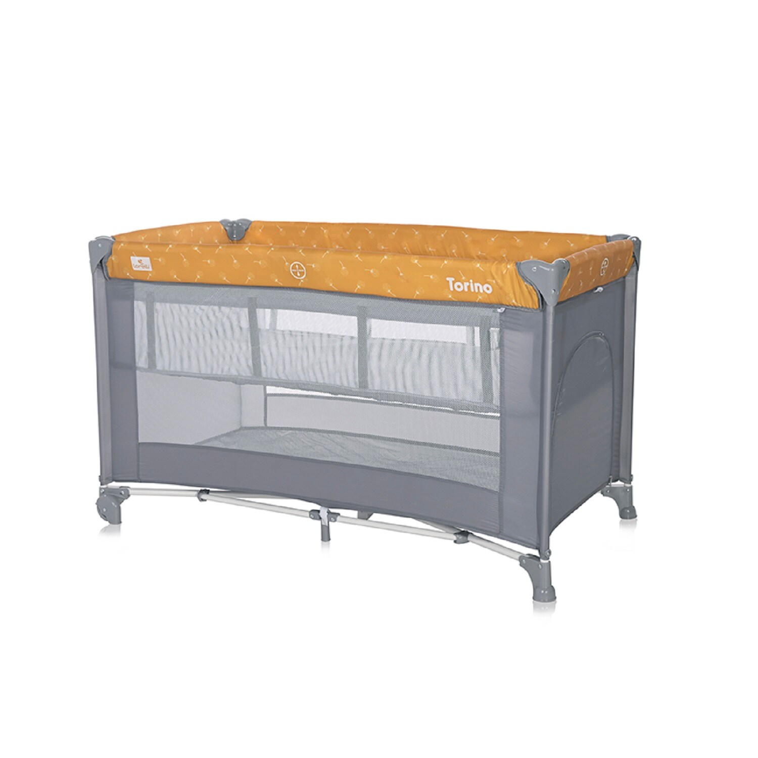 Lorelli Reisebett Torino 2 Ebenen faltbar seitliche &Ouml;ffnung Tragetasche Matratze gelb - Bild 1