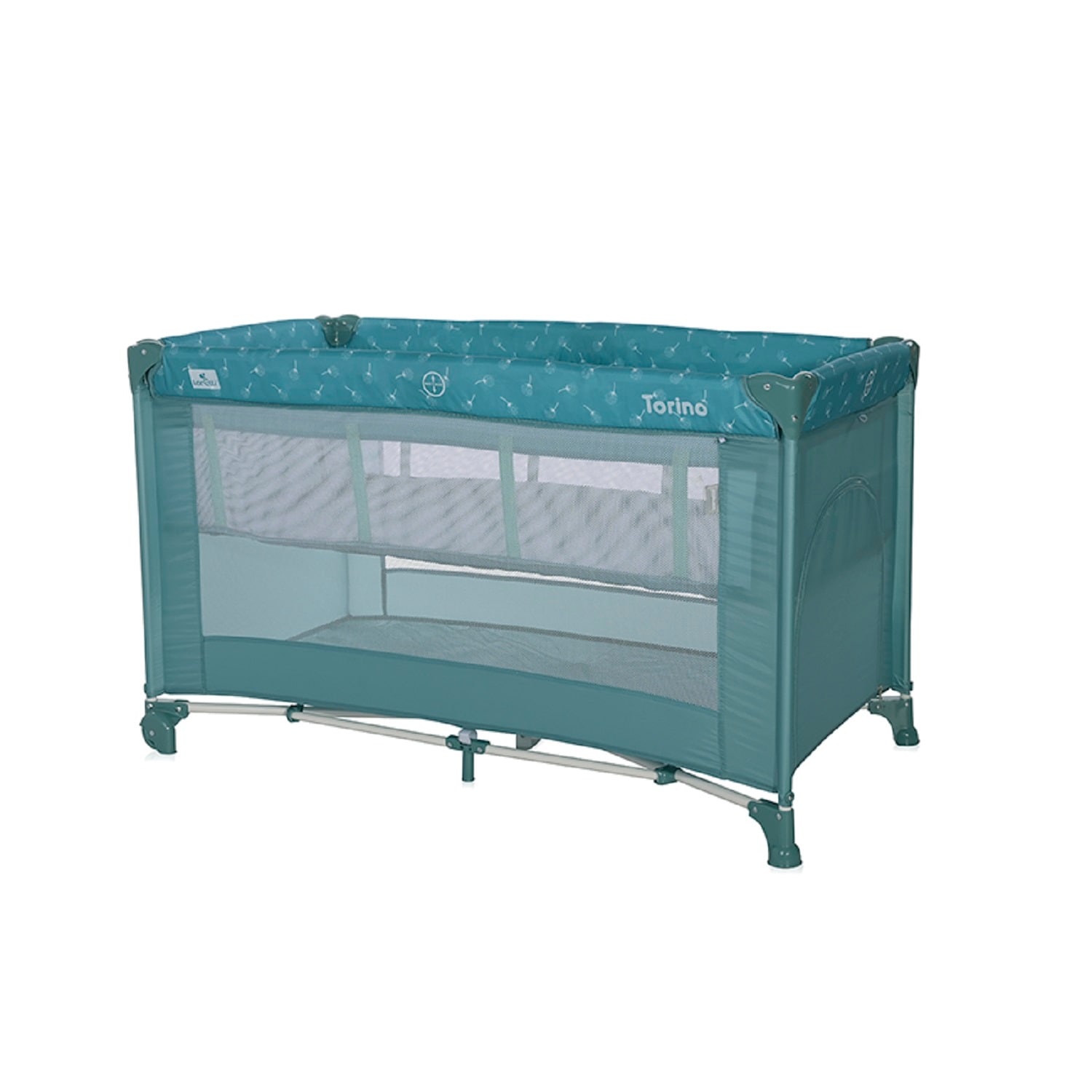 Lorelli Reisebett Torino 2 Ebenen faltbar seitliche &Ouml;ffnung Tragetasche Matratze gr&uuml;n - Bild 1