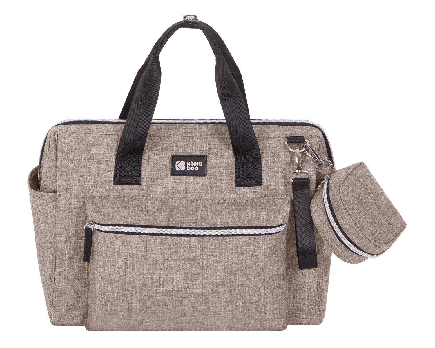Kikkaboo Wickeltasche Maxi mit Wickelunterlage, kleine Tasche, Rei&szlig;verschluss beige - Bild 1