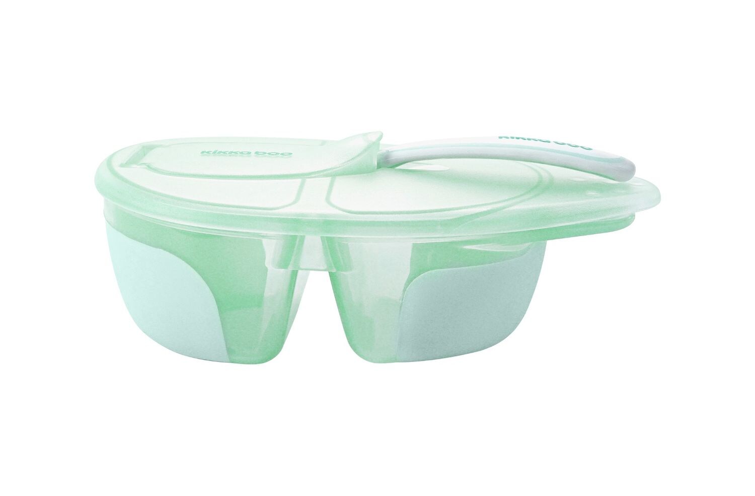 Kikkaboo Kindersch&uuml;ssel Tasty Doppelkammer, L&ouml;ffel, Deckel, gro&szlig;es Fach 150 ml - Bild 1