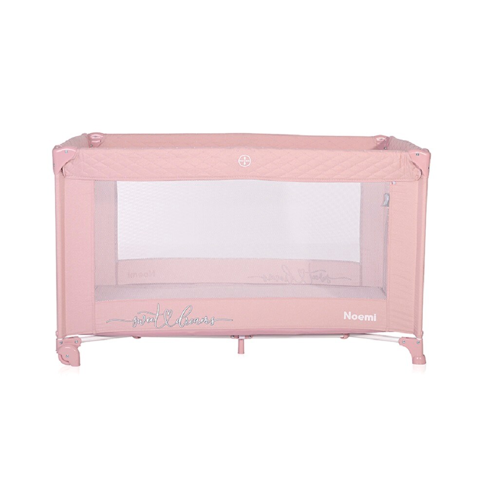 Lorelli Baby Reisebett Laufstall Noemi eine Ebene, seitliche Öffnung, Matratze pink | 03800151908623