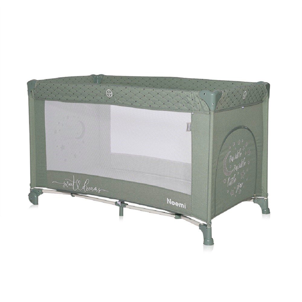 Lorelli Baby Reisebett Laufstall Noemi eine Ebene, seitliche &Ouml;ffnung, Matratze dunkelgr&uuml;n - Bild 1