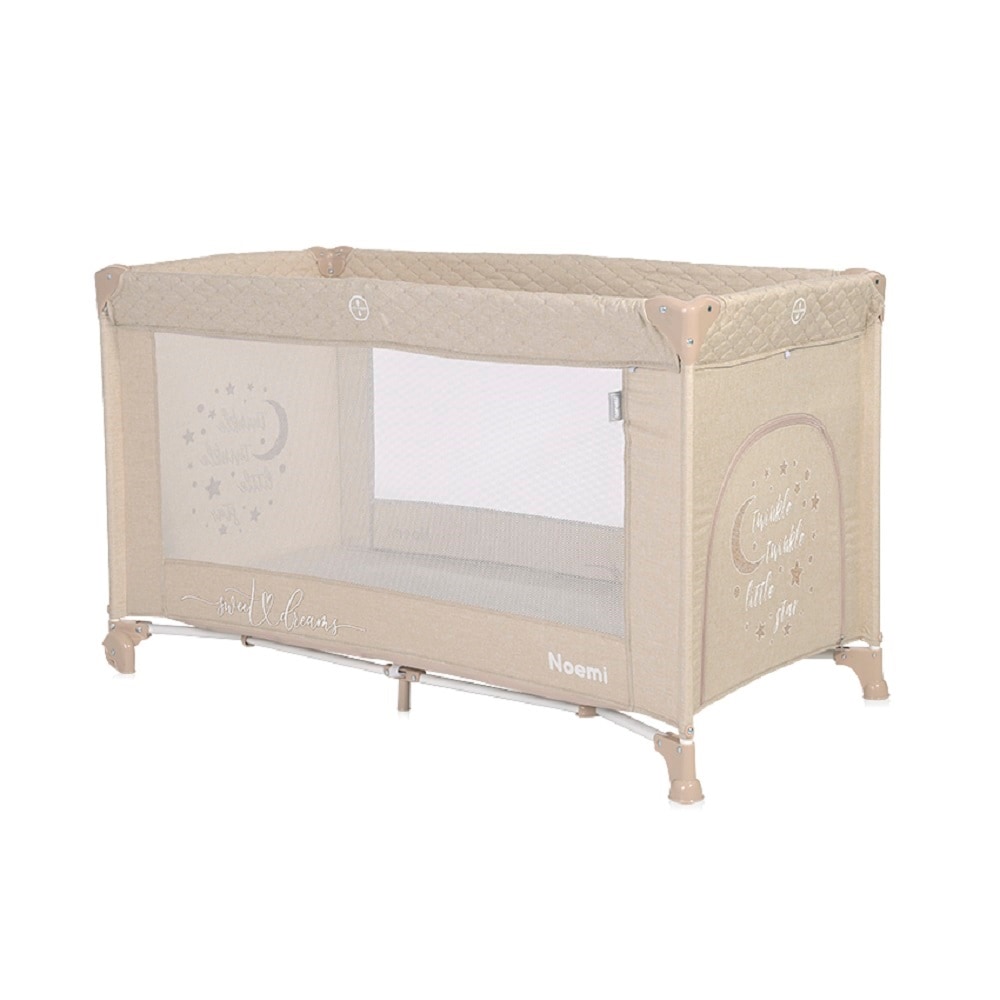 Lorelli Baby Reisebett Laufstall Noemi eine Ebene, seitliche &Ouml;ffnung, Matratze hellbraun - Bild 1