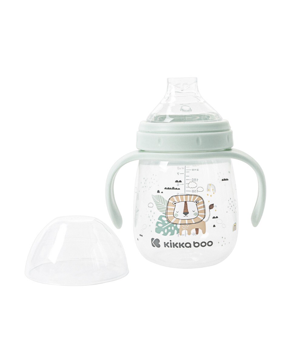 Kikkaboo Baby-Trinklernbecher Savanna 240 ml Deckel bequemer Griff ab 6 Monaten gr&uuml;n - Bild 1