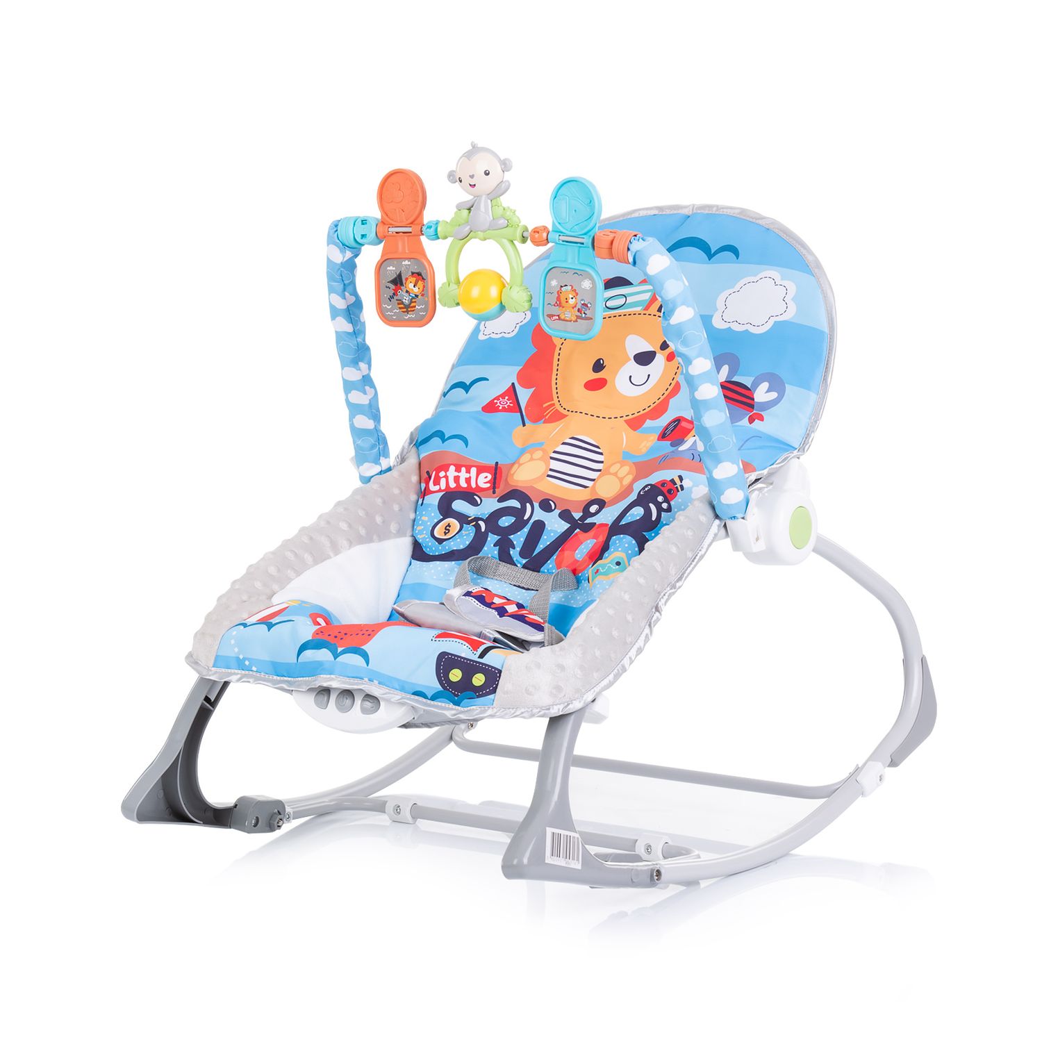 Chipolino Babywippe Baby Spa 2 in 1 elektrisch Stuhl Schaukelfunktion Spielbogen blau - Bild 1