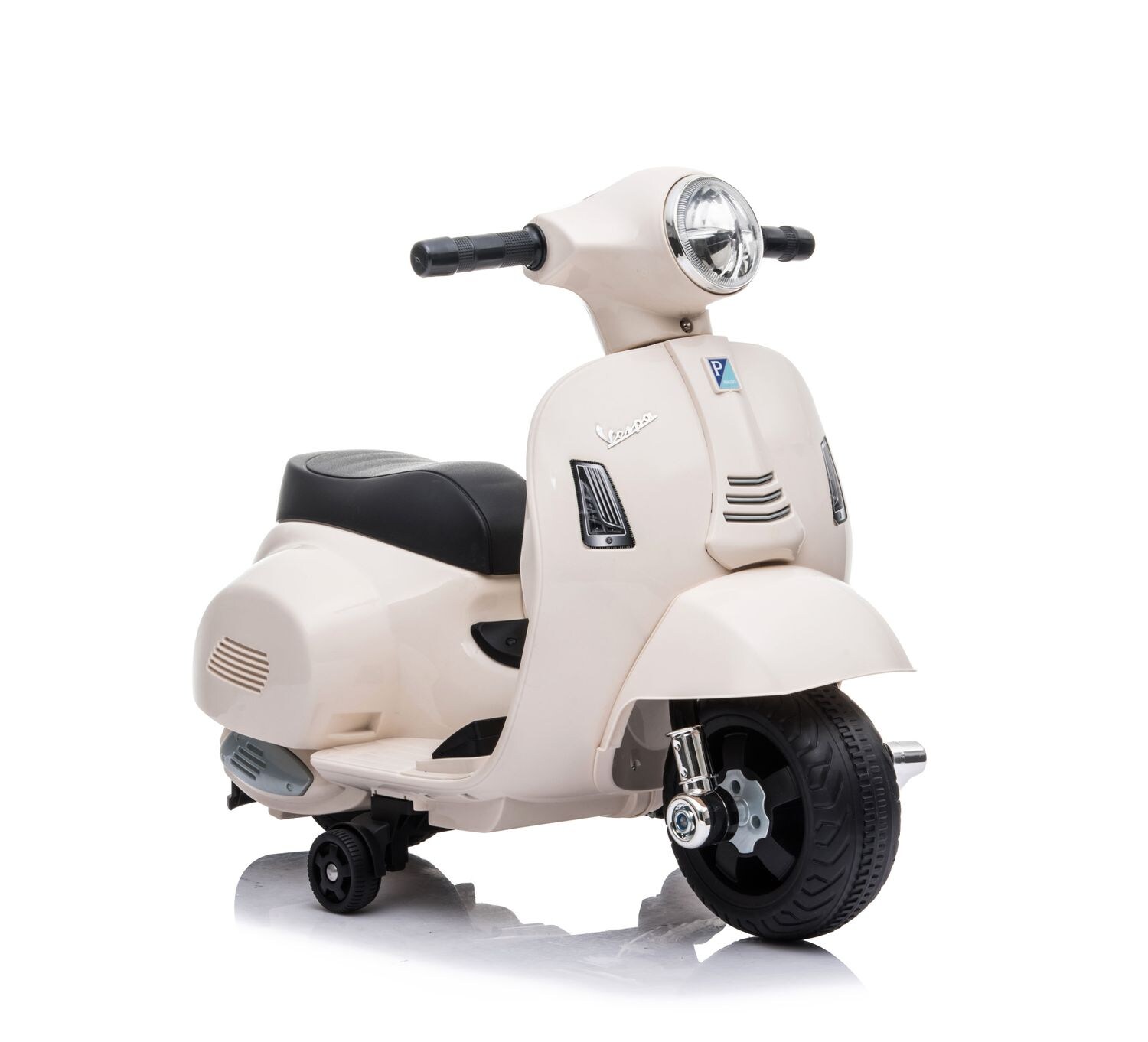 Moni Kinder Elektromotorrad Vespa GTS Super Sport, Roller, Frontleuchten, Hupe weiß | 03801005000142