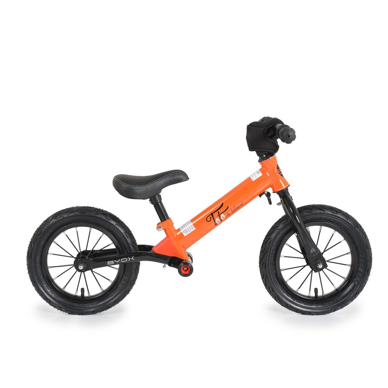 Byox Laufrad ToTo 12 Zoll Luftreifen, Anti-Rutsch-Griffe, Sattel einstellbar orange