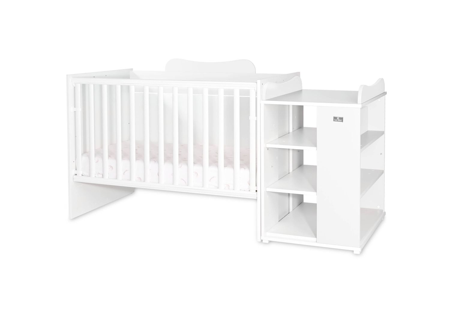 Lorelli Babybett Multi, Jugendbett, Schreibtisch, Wickeltisch, mehrfach umbaubar wei&szlig; - Bild 1