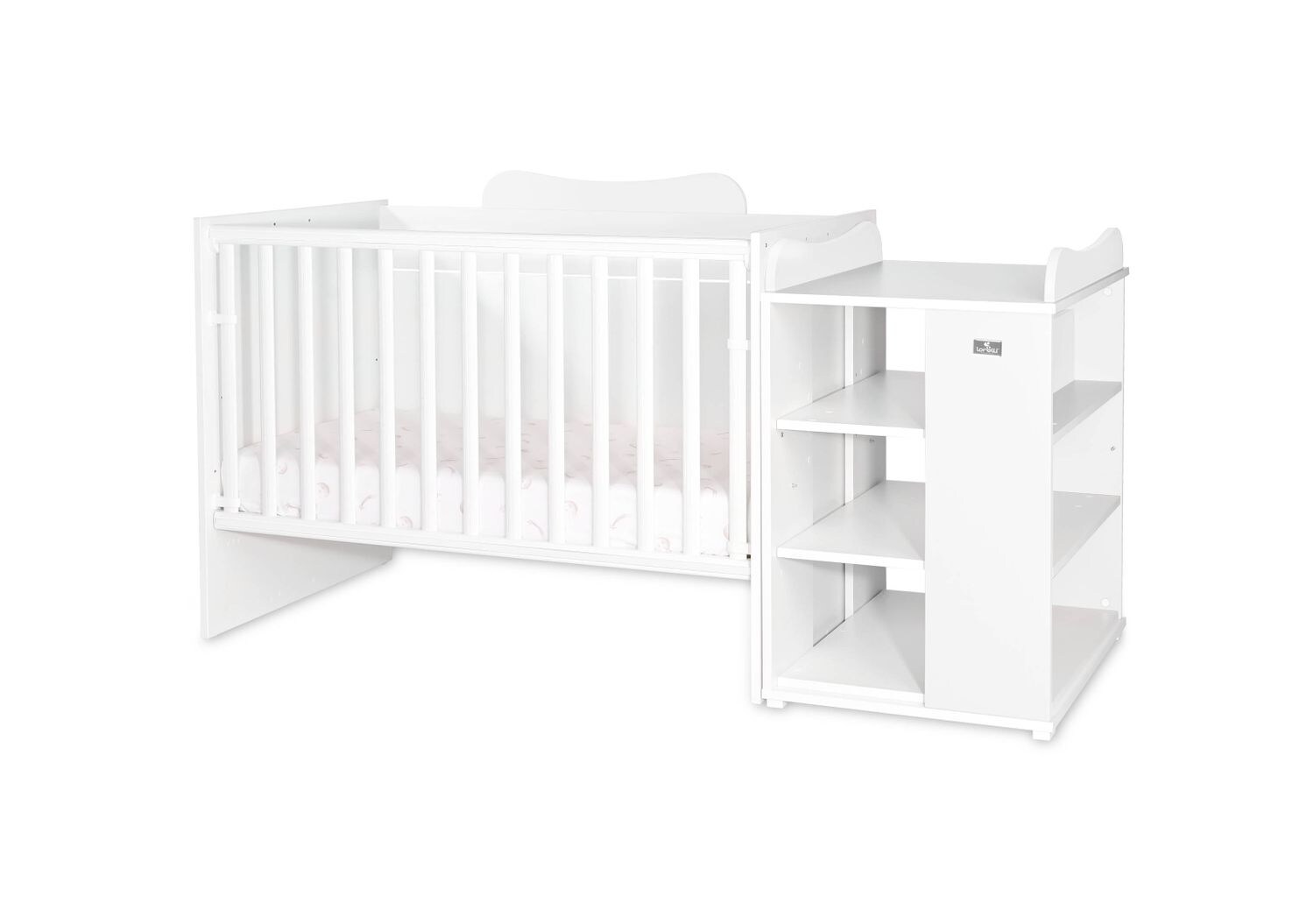 Lorelli Babybett Multi, Jugendbett, Schreibtisch, Wickeltisch, mehrfach umbaubar weiß | 03800166103013