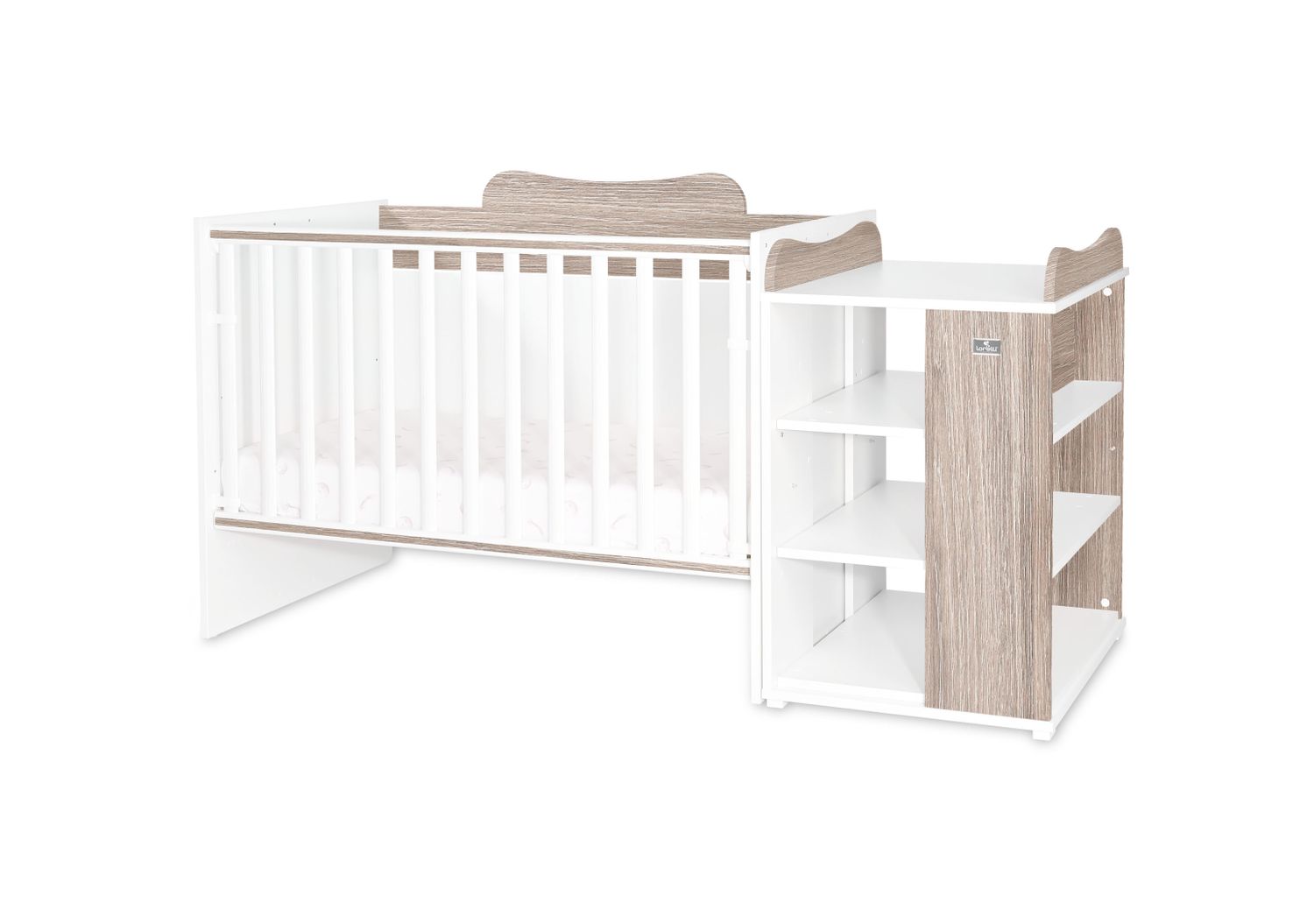 Lorelli Babybett Multi, Jugendbett, Schreibtisch, Wickeltisch, mehrfach umbaubar hellbraun - Bild 1