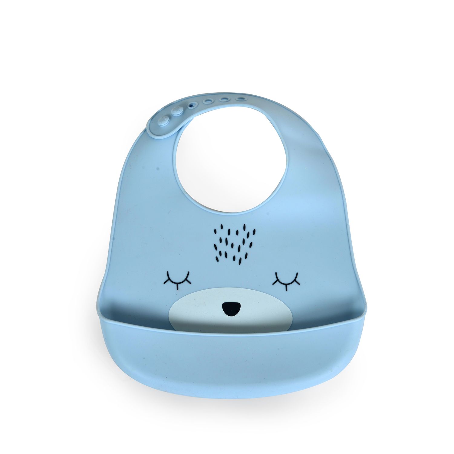 Cangaroo Babylatz Oscar Silikon, Tasche f&uuml;r Essensreste, Verschluss einstellbar blau - Bild 1