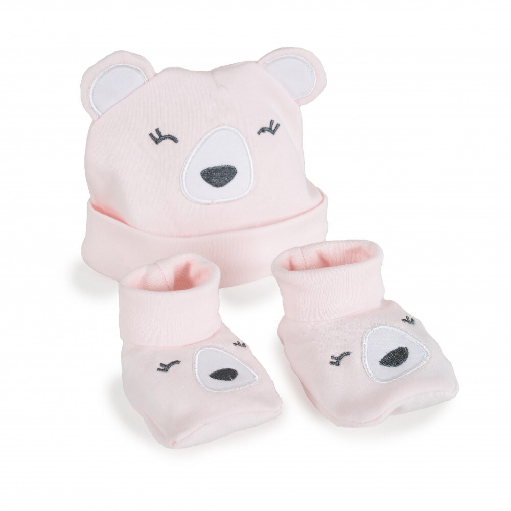 Cangaroo Babym&uuml;tze und F&uuml;&szlig;linge Rey 100 % Baumwolle, Erstlingsm&uuml;tze Umfang 37 cm rosa - Bild 1