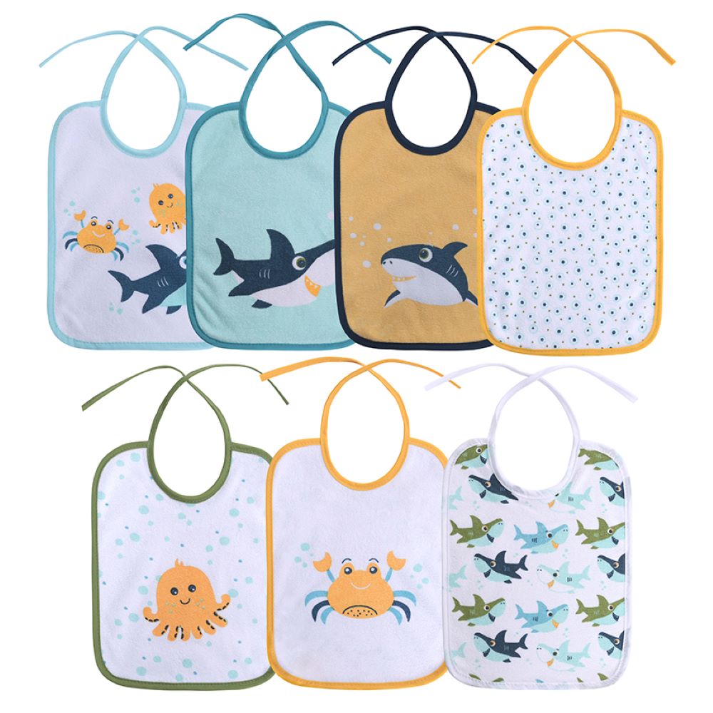 Baby Care Babylatz 7-teiliges Set, zweilagig, waschbar, Bindeb&auml;nder, ab Geburt bunt - Bild 1