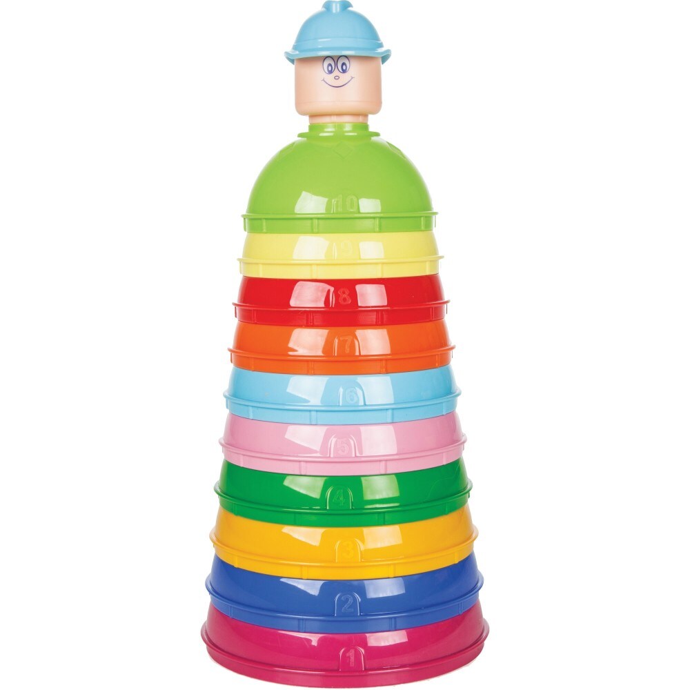 Pilsan Stapelturm 03264 Stapelpyramide 10-teilig bunte Becher, Figur, H&ouml;he 30 cm bunt - Bild 1