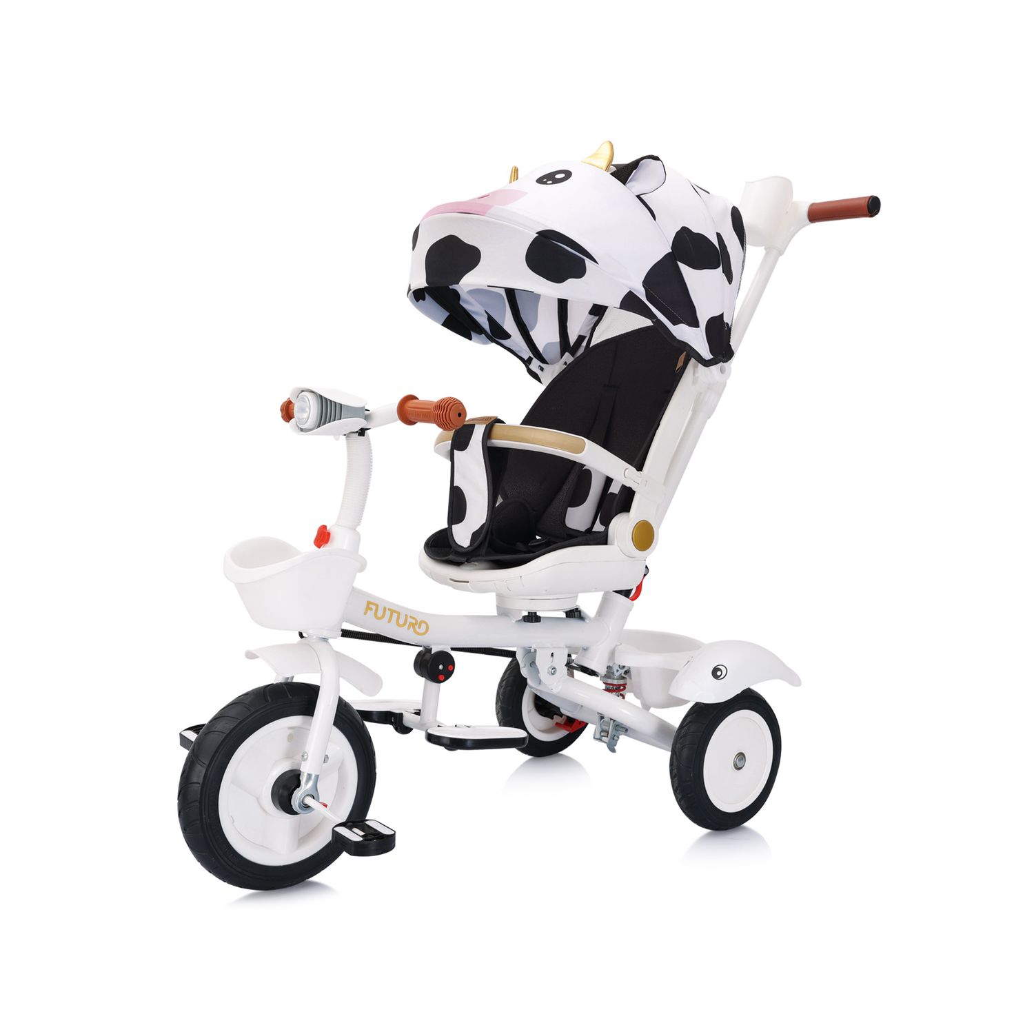 Chipolino Tricycle Futuro 2 in 1 faltbar, Becherhalter, Musik, Licht, PU-R&auml;der schwarz wei&szlig; - Bild 1