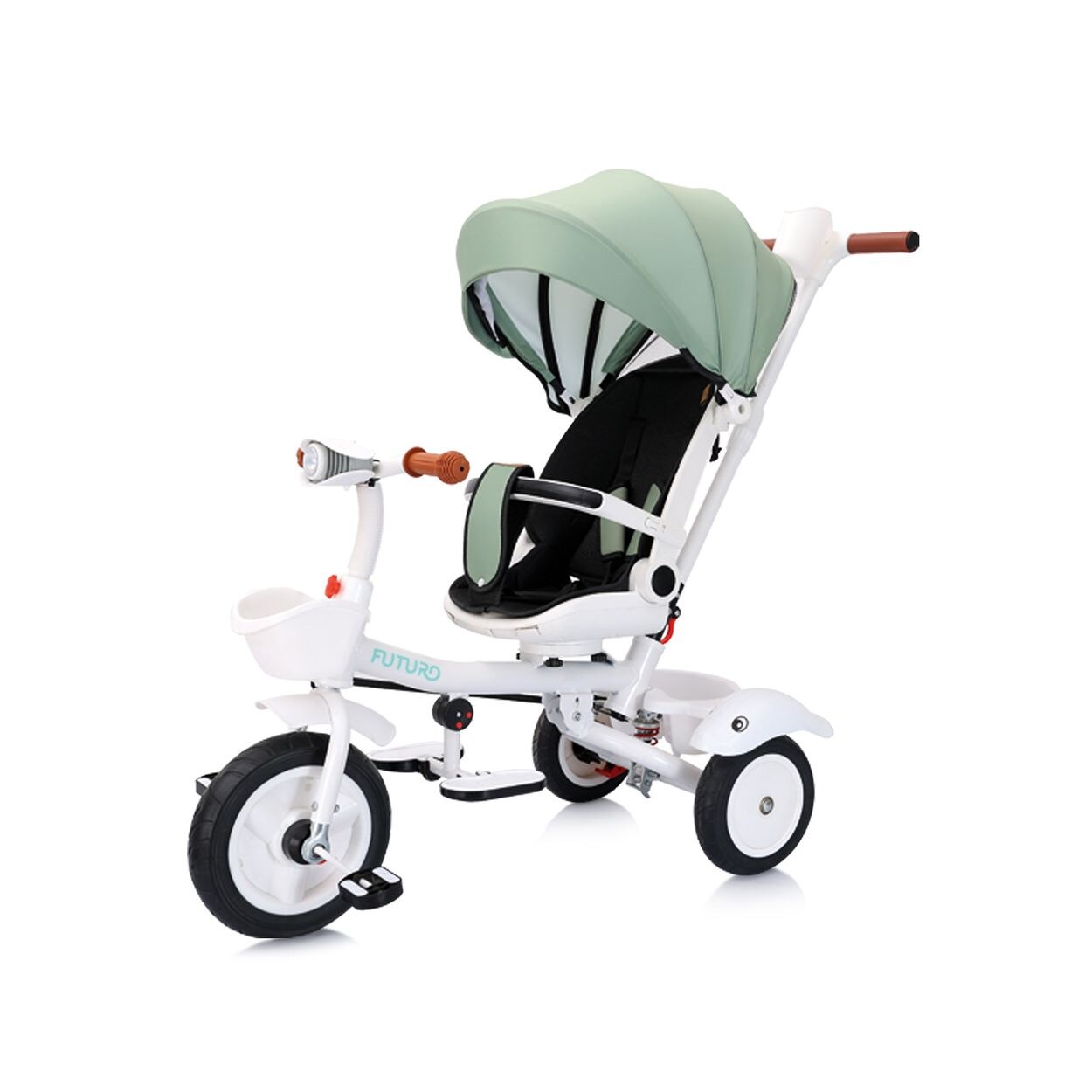 Chipolino Tricycle Futuro 2 in 1 faltbar, Becherhalter, Musik, Licht, PU-Räder grün