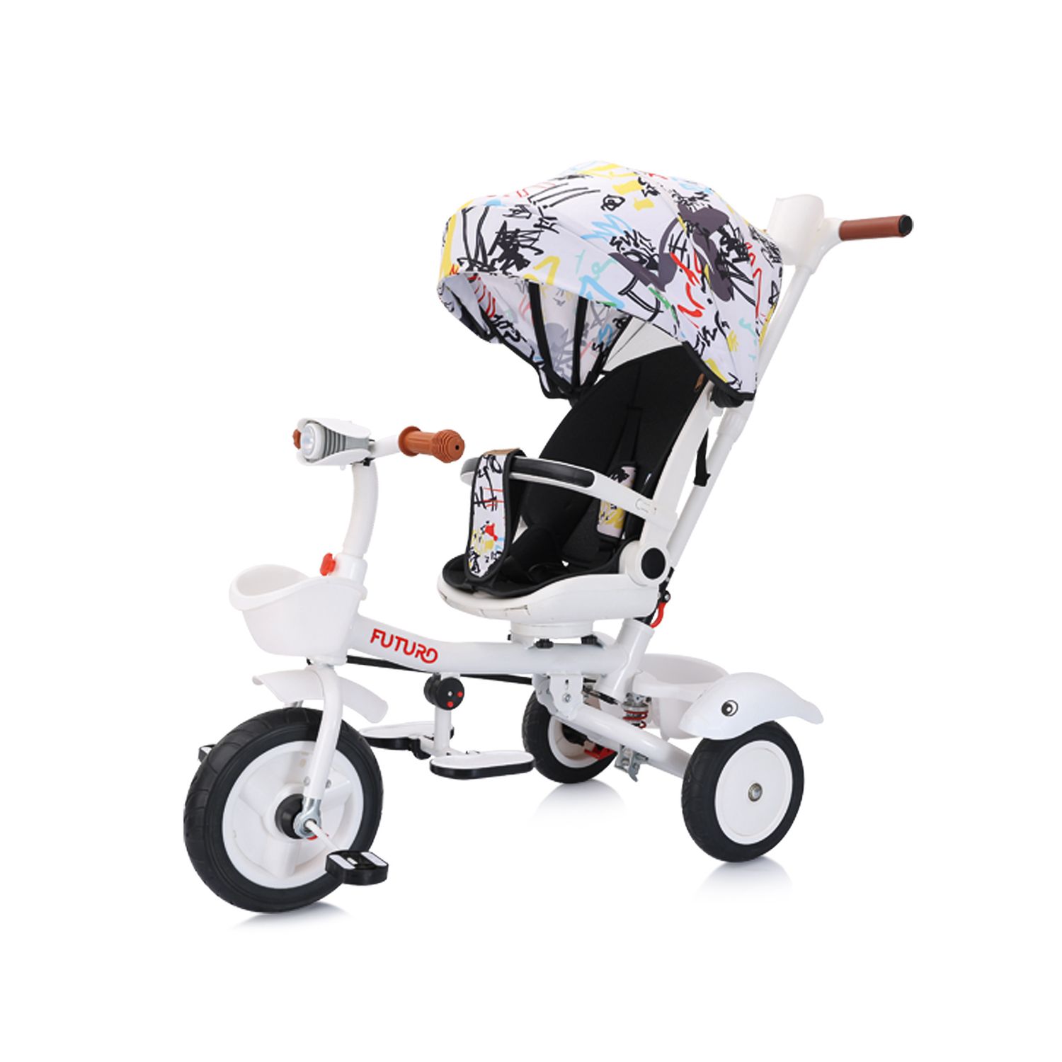 Chipolino Tricycle Futuro 2 in 1 faltbar, Becherhalter, Musik, Licht, PU-R&auml;der bunt - Bild 1