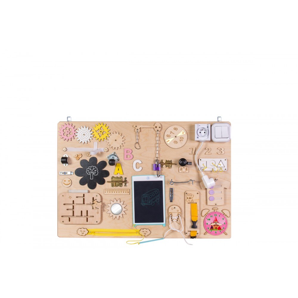 Moni Lernboard Lerntafel Big Holz elektronische Schreibtafel, Schloss. Steckdose rosa - Bild 1