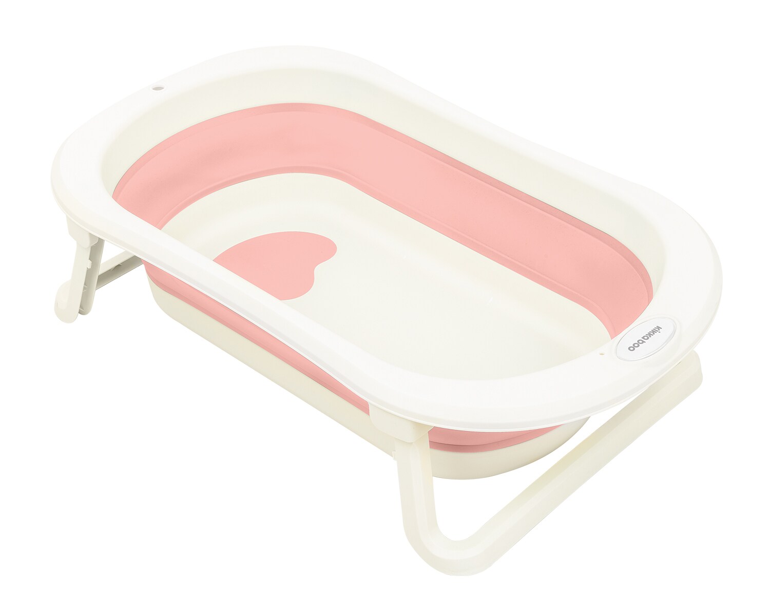 Kikkaboo Babybadewanne Fiji faltbar rutschfest Wasserablauf leicht zu reinigen rosa - Bild 1