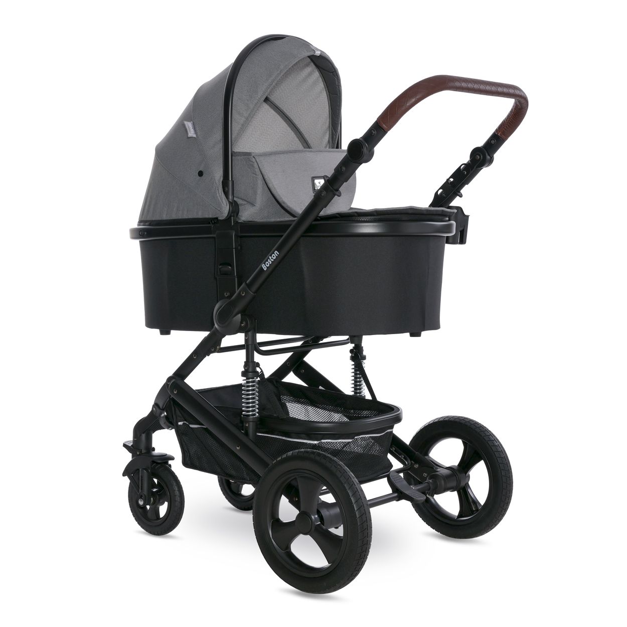 Lorelli Kombikinderwagen Boston 2 in 1 Sportsitz Babywanne M&uuml;ckennetz bis 22 kg grau 