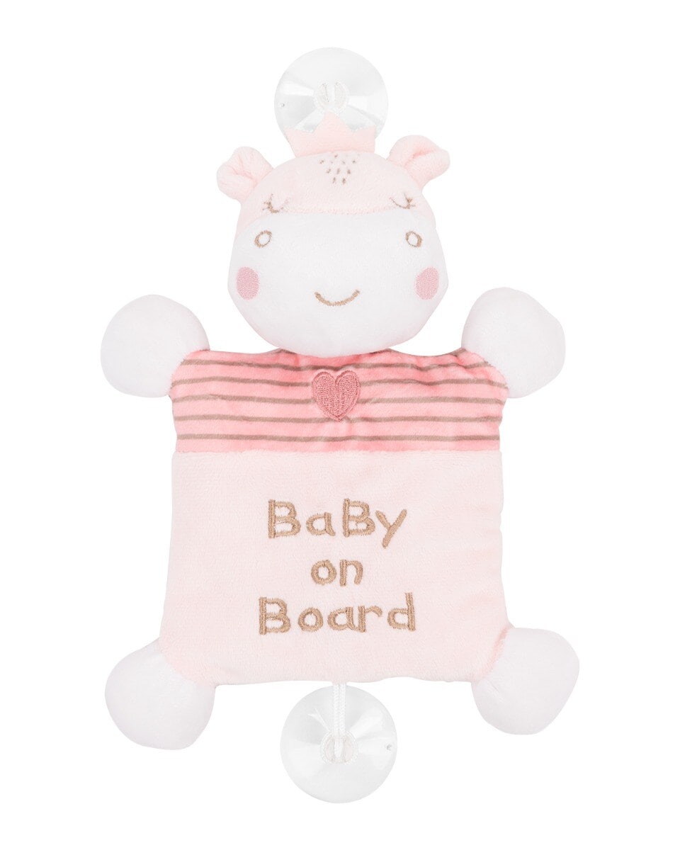 Kikkaboo Baby Kuscheltier Baby on Board, 2 Saugn&auml;pfe, 25 cm, Quietschger&auml;usch rosa - Bild 1