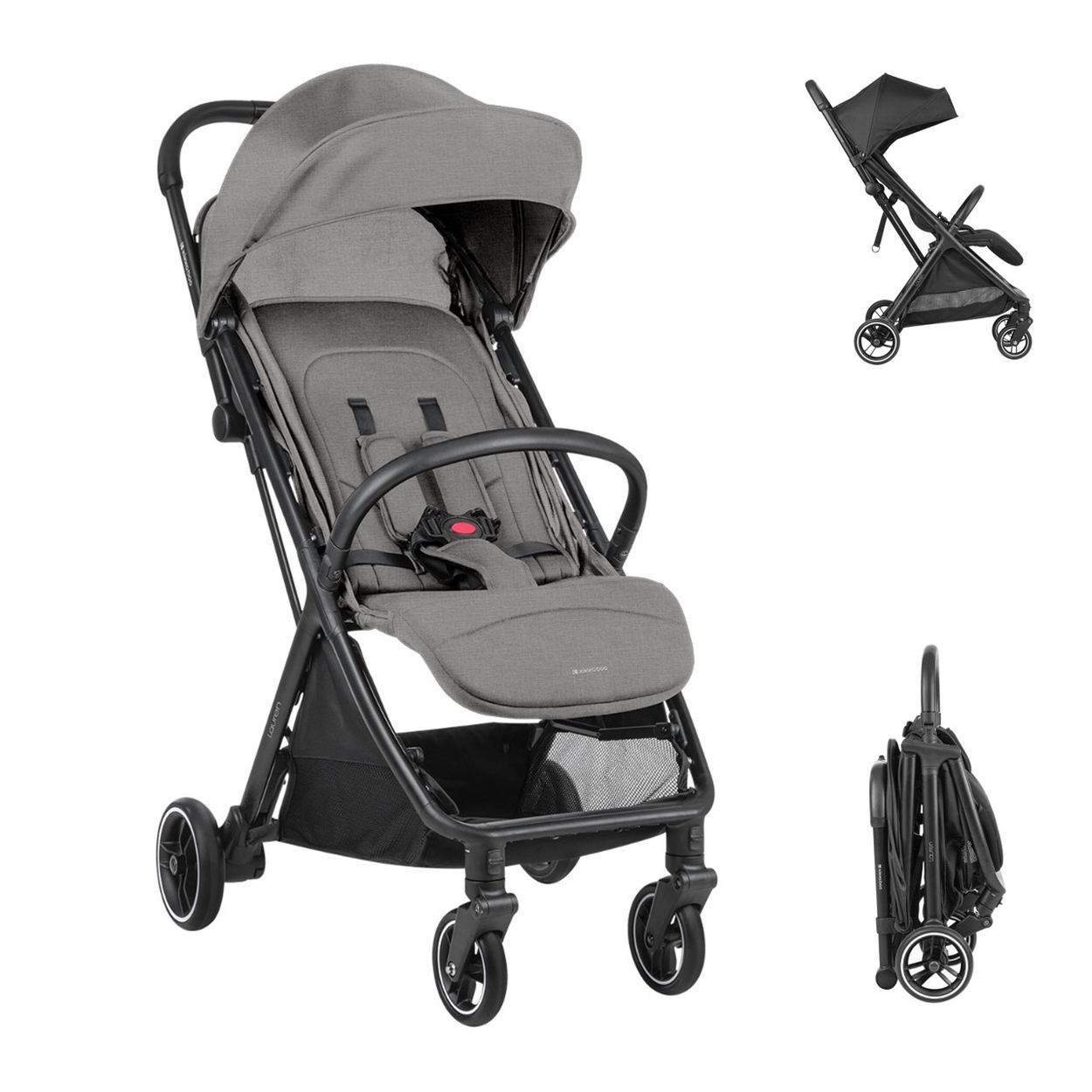 Kikkaboo Kinderwagen Buggy Lauren verstellbar faltbar Aluminiumrahmen bis 22 kg grau - Bild 1
