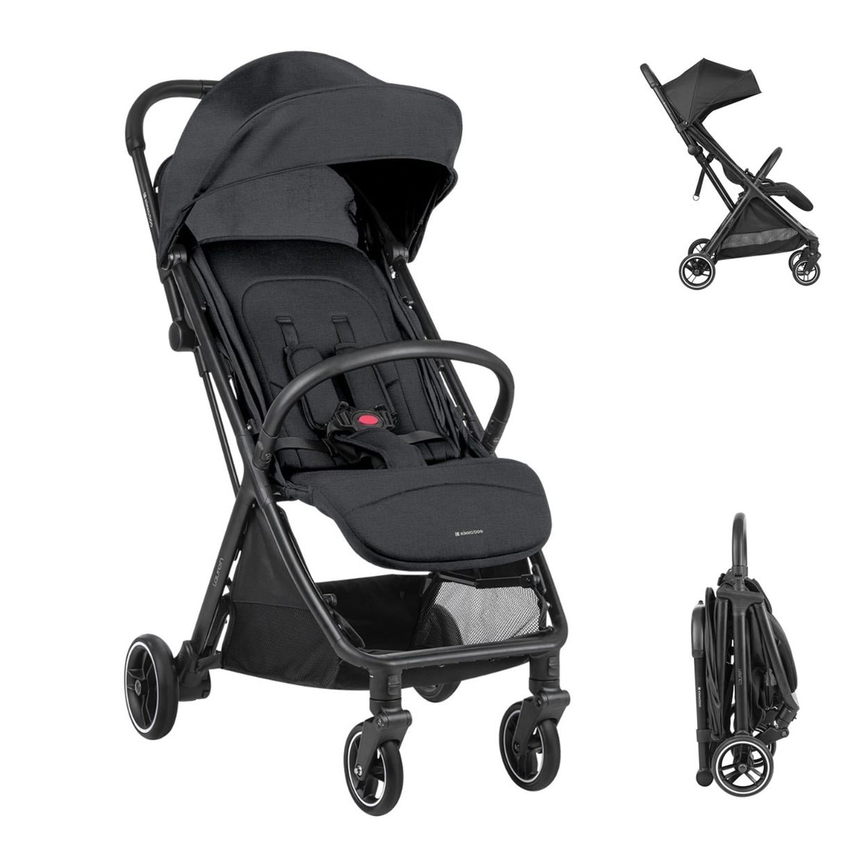 Kikkaboo Kinderwagen Buggy Lauren verstellbar faltbar Aluminiumrahmen bis 22 kg schwarz - Bild 1