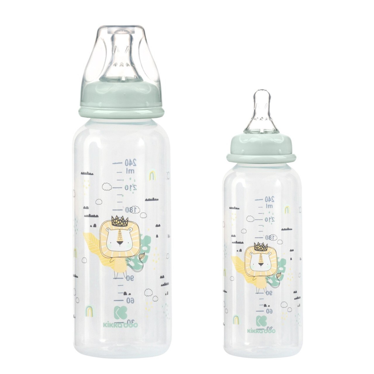 Kikkaboo Babyflasche Savanna PP 240 ml Silikonsauger Größe M, ab 3 Monaten grün