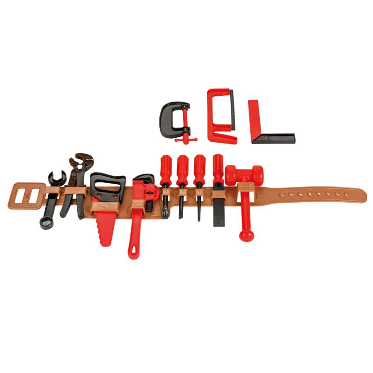 Pilsan Kinderwerkzeug-G&uuml;rtel 03359 Hammer, Schraubenschl&uuml;ssel, Kinderwerkzeugset rot - Bild 1