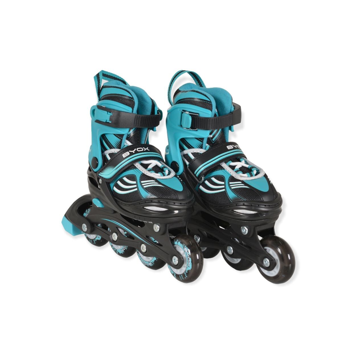 Byox Inliner 2 in 1 Double blau Rollschuhe, PU-Rollen, ABEC-5 Lager, verstellbar M (Gr. 34-38)