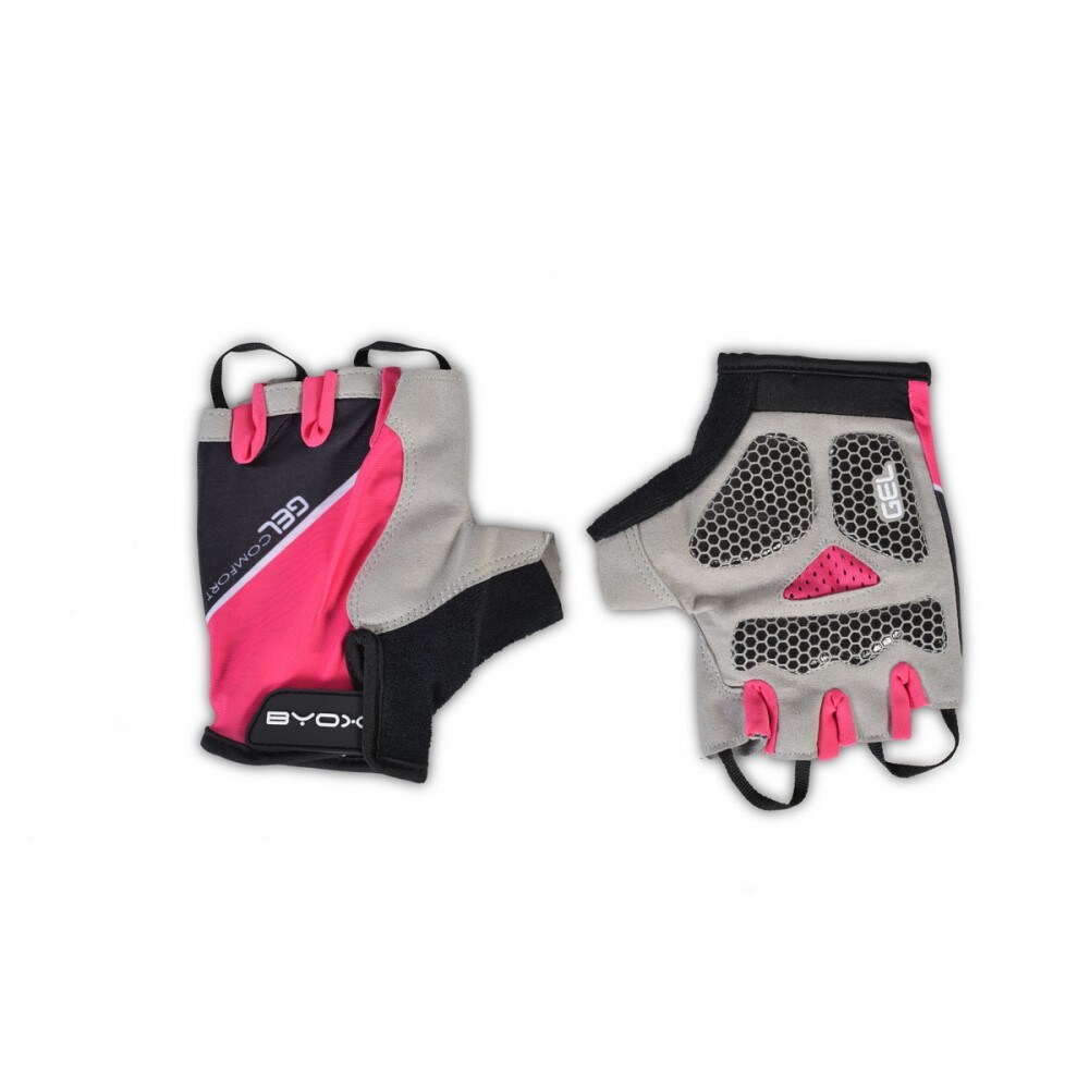Byox Kinder-Fahrradhandschuhe AU201 pink Gel-Polster, Klett, Größe S (4) | 03800146226664