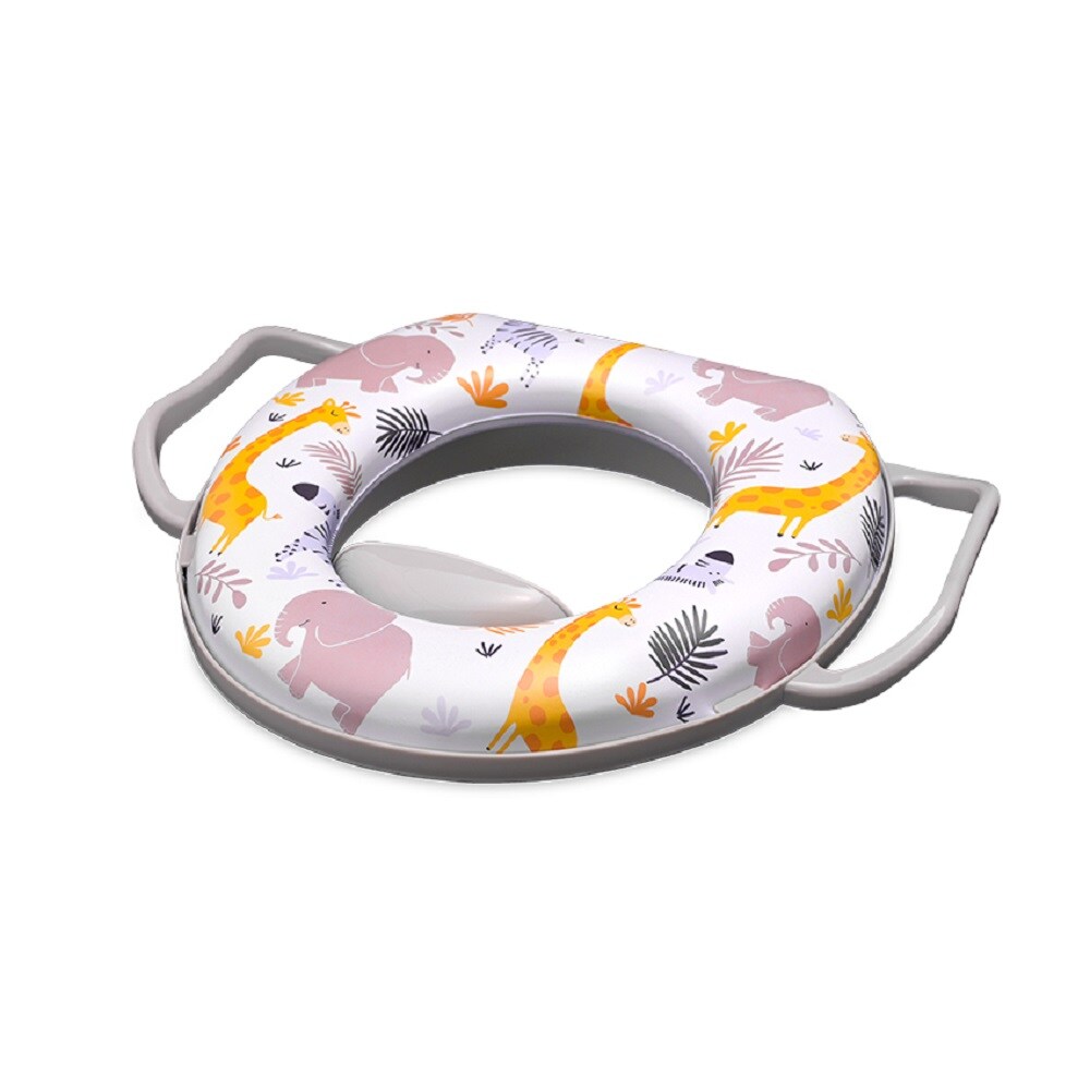 Lorelli Toilettensitz mit Handgriff weich gepolstert Spritzschutz aus Kunststoff grau - Bild 1