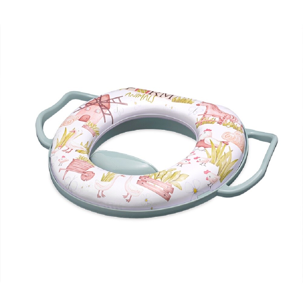 Lorelli Toilettensitz mit Handgriff weich gepolstert Spritzschutz aus Kunststoff dunkelgr&uuml;n - Bild 1