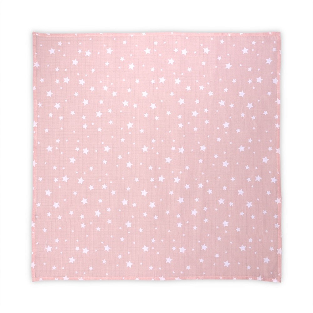 Lorelli Wickeldecke, Babydecke Musselin Baumwolle, Gr&ouml;&szlig;e 80 x 80 cm, ab Geburt rosa wei&szlig; - Bild 1