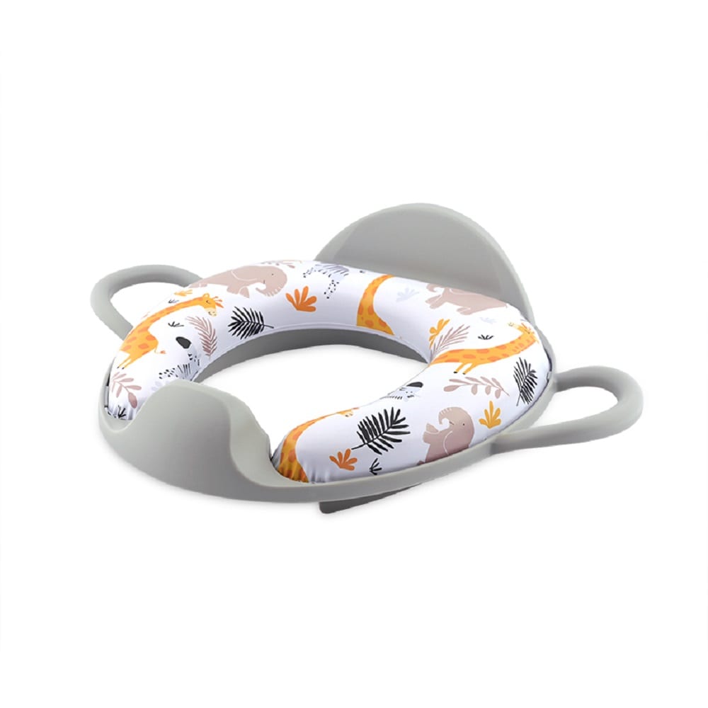 Lorelli Toilettensitz R&uuml;ckenlehne Handgriff gepolstert, Spritzschutz, Kunststoff grau - Bild 1