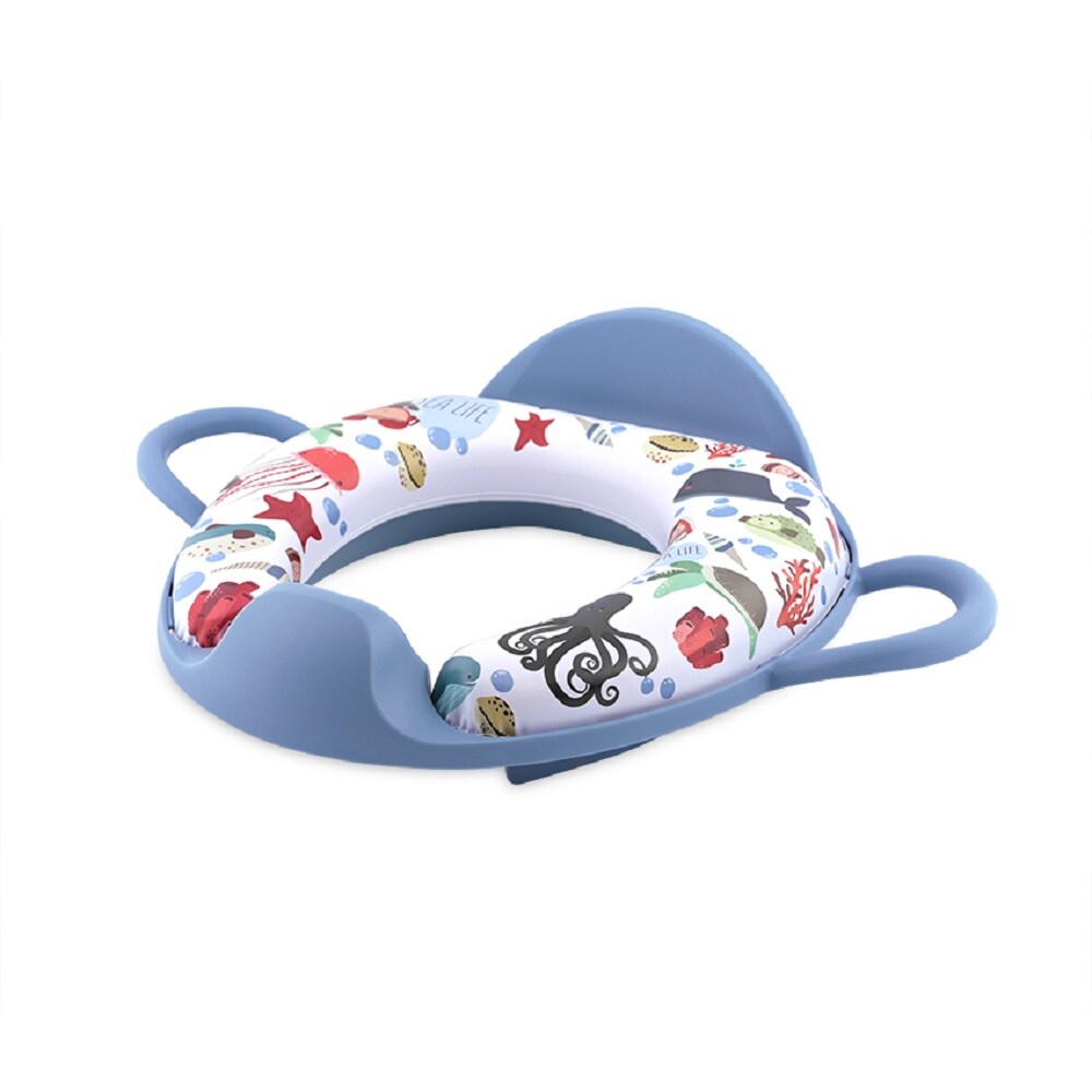 Lorelli Toilettensitz R&uuml;ckenlehne Handgriff gepolstert, Spritzschutz, Kunststoff dunkelblau - Bild 1