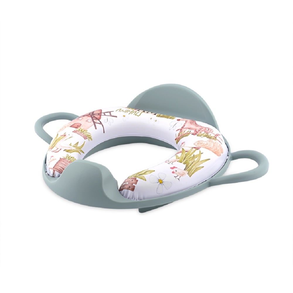 Lorelli Toilettensitz R&uuml;ckenlehne Handgriff gepolstert, Spritzschutz, Kunststoff dunkelgr&uuml;n - Bild 1