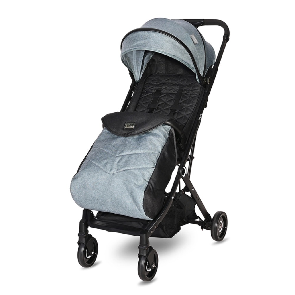Lorelli Kinderwagen Myla Aluminiumrahmen Korb Fu&szlig;sack klappbar mit Zusatzgriff hellblau - Bild 1