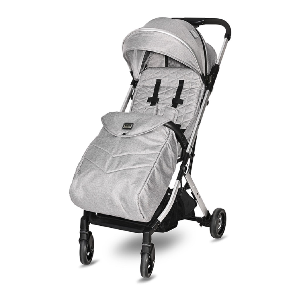 Lorelli Kinderwagen Myla Aluminiumrahmen Korb Fu&szlig;sack klappbar mit Zusatzgriff silber - Bild 1
