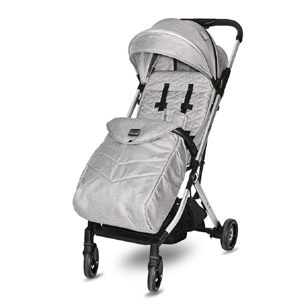 Lorelli Kinderwagen Myla Aluminiumrahmen Korb Fußsack klappbar mit Zusatzgriff silber | 03800151989271